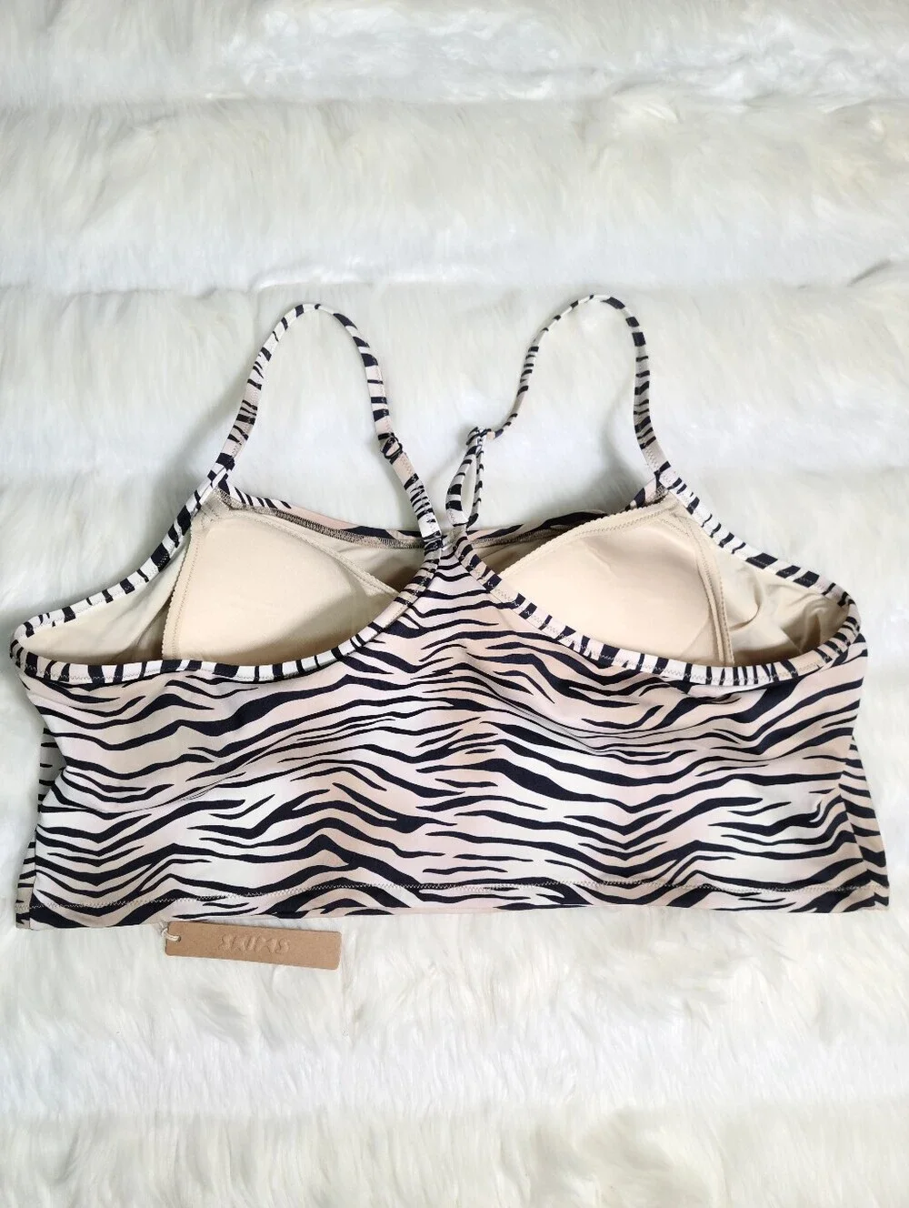 SKIMS Signature Swim Cami Tank Top Champagne Tiger Print Women 4X NEW